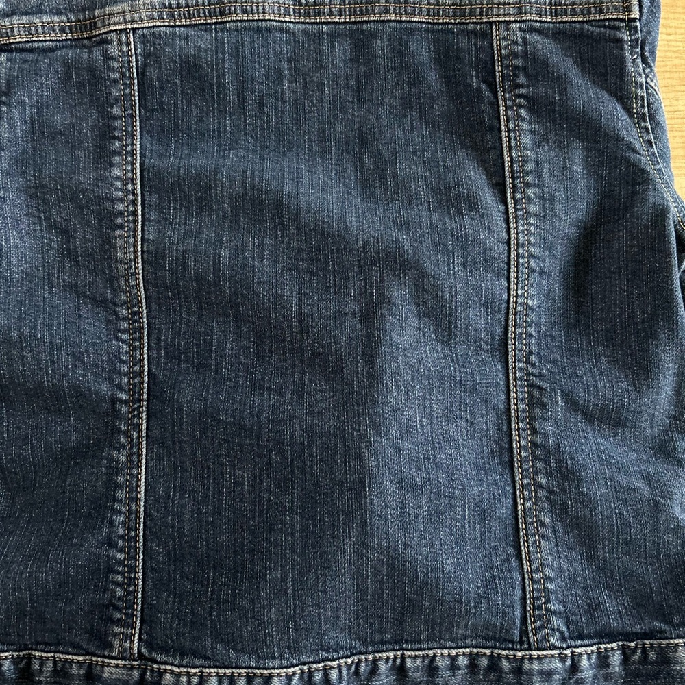 GAP WOMAN’S VINTAGE CROPPED DENIM COLLARLESS JACKET - Picture 5 of 9